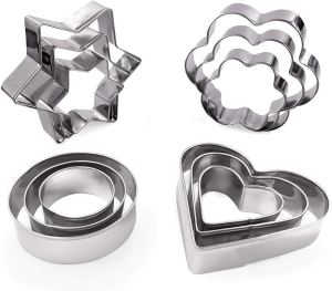 12 Pieces Cookie Cutter Set with Different Shape(বিভিন্ন আকারের ১২টি কুকি কাটারের সেট)